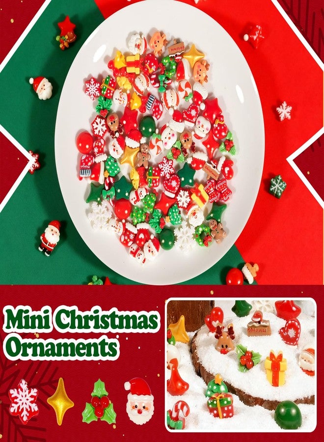 Bbiamsleep 120 Pcs Christmas Resin Flatback Charms Assorted Craft Christmas Resin Ornaments Miniature Ornaments Set for Holiday DIY Craft Supplies Xmas Decorations - Image 4